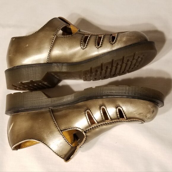 Vtg Doc Dr. Martens Mary Jane UK 5 | US 7 Pewter Silver Made England Goth Punk - Picture 11 of 15